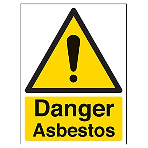 vsafety 6b001an-s "Gefahr Asbest" Achtung-Zeichen, selbstklebendes Vinyl, Porträt, 150 mm x 200 mm x 200 mm, schwarz/gelb von VSafety