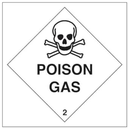 vsafety 6d013at-s "Poison Gas" Achtung Hazard Diamanten Zeichen, selbstklebendes Vinyl, quadratisch, 200 mm x 200 mm x 200 mm, schwarz von VSafety