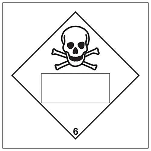 vsafety 6d033af-s "Giftig 6 Vereinten Nationen Substanz Nummerierung Hazard" Achtung Diamanten Zeichen, selbstklebendes Vinyl, quadratisch, 100 mm x 100 mm, schwarz von VSafety