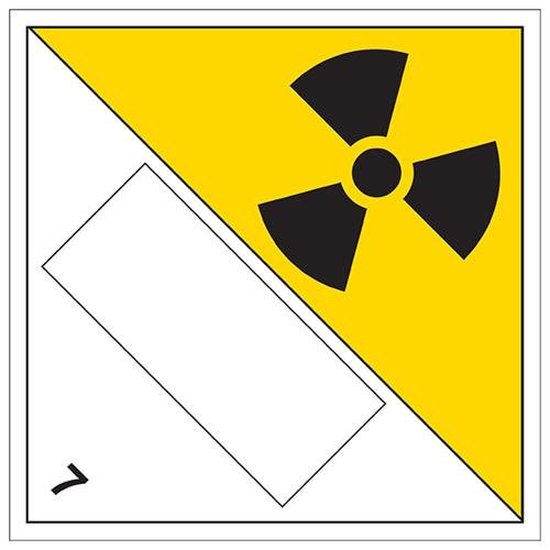 vsafety 6d035aw-s "Radioactive 7 Vereinten Nationen Substanz Nummerierung Hazard" Achtung Diamanten Zeichen, selbstklebendes Vinyl, quadratisch, 250 mm x 250 mm x 250 mm, schwarz/gelb von VSafety