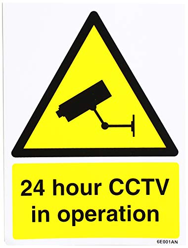 vsafety 6e001an-s "24 Stunde CCTV in Operation" Warnung Sicherheit Zeichen, selbstklebendes Vinyl, Hochformat, 150 mm x 200 mm x 200 mm, schwarz/gelb von VSafety