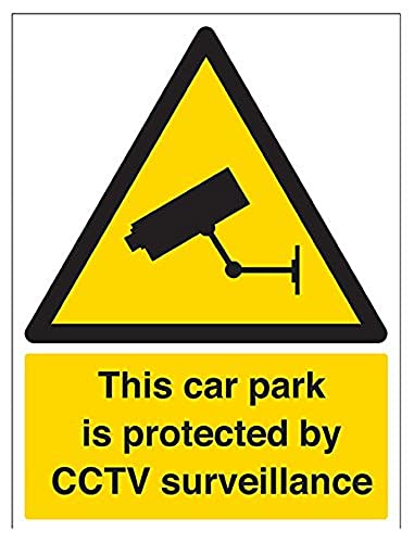 vsafety 6e005bc-s "Dieser Parkplatz ist durch CCTV Überwachung" Warnung Sicherheit Zeichen, selbstklebendes Vinyl, Portrait, 300 mm x 400 mm, schwarz/gelb von VSafety