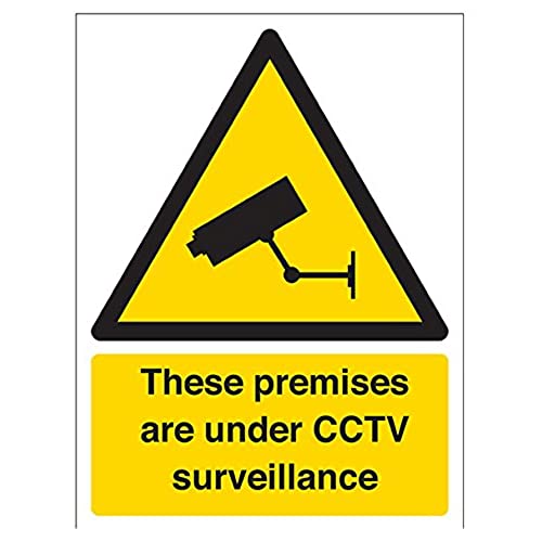 vsafety 6e008an-s "These Premises sind unter CCTV Surveillance" Warnung Sicherheit Zeichen, selbstklebendes Vinyl, Hochformat, 150 mm x 200 mm x 200 mm, schwarz/gelb von VSafety