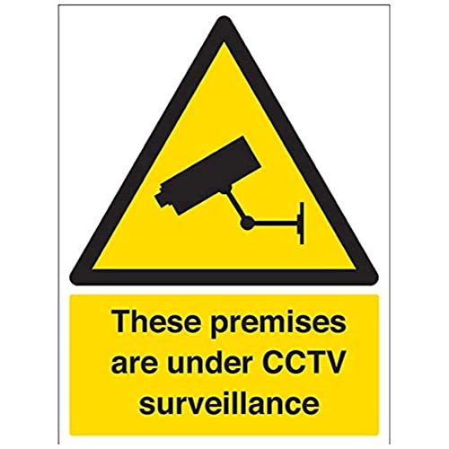 vsafety 6e008bc-s "These Premises sind unter CCTV Surveillance" Warnung Sicherheit Zeichen, selbstklebendes Vinyl, Portrait, 300 mm x 400 mm, schwarz/gelb von VSafety