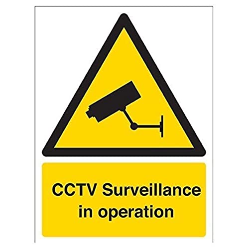 vsafety 6e009an-s "CCTV Überwachung in Operation" Achtung Sicherheit Zeichen, selbstklebendes Vinyl, Hochformat, 150 mm x 200 mm x 200 mm, schwarz/gelb von VSafety