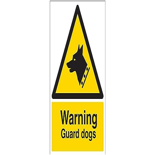 vsafety 6e014bc-r "Achtung Guard Hunde Sicherheit Zeichen, starrer Kunststoff, Portrait, 300 mm x 400 mm, schwarz/gelb von VSafety