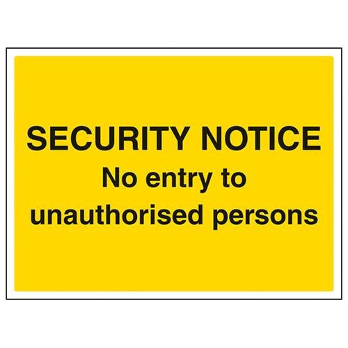 vsafety 6e028bf-s "Kein Zutritt zu unberechtigten Personen" Warnung Sicherheit Zeichen, selbstklebendes Vinyl, Landschaft, 400 mm x 300 mm, schwarz/gelb von VSafety