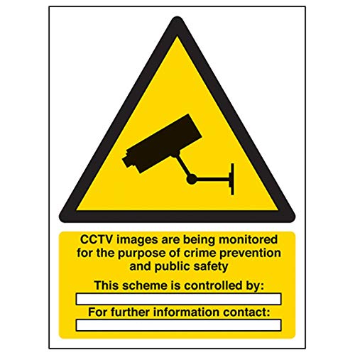 vsafety 6e031an-s "CCTV/Bilder sind werden" Warnung Sicherheit Zeichen, selbstklebendes Vinyl, Hochformat, 150 mm x 200 mm x 200 mm, schwarz/gelb von VSafety