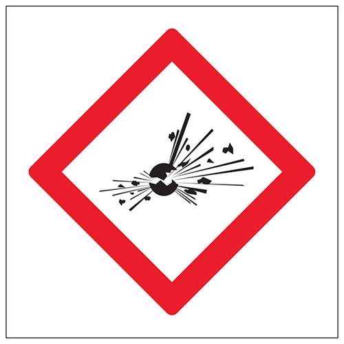 vsafety 6e051af-s "Explosive" Achtung Hazard Diamanten Zeichen, selbstklebendes Vinyl, quadratisch, 100 mm x 100 mm, schwarz/rot von VSafety