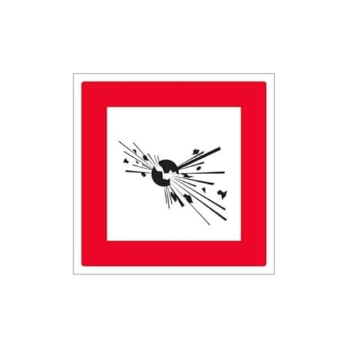 vsafety 6e051at-s "Explosive" Achtung Hazard Diamanten Zeichen, selbstklebendes Vinyl, quadratisch, 200 mm x 200 mm x 200 mm, schwarz/rot von VSafety