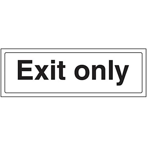 vsafety 71006 ax-s "Nur Exit, allgemeine Türschild, selbstklebendes Vinyl, Landschaft, 300 mm x 100 mm, schwarz von VSafety