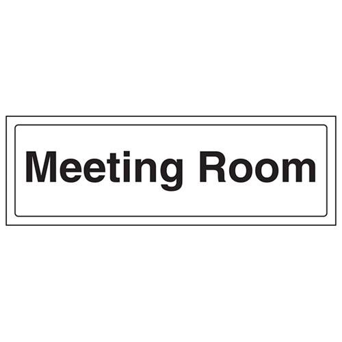 vsafety 71013 Halterungsclip ax-s "Meeting Zimmer" Allgemeine Türschild, selbstklebendes Vinyl, Landschaft, 300 mm x 100 mm, schwarz von VSafety