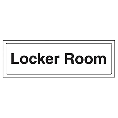 vsafety 71025 ax-s "Locker room" Allgemeine Türschild, selbstklebendes Vinyl, Landschaft, 300 mm x 100 mm, schwarz von VSafety