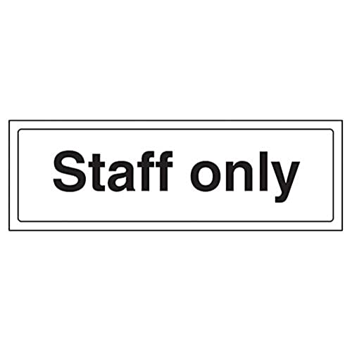 vsafety 71028 ax-s "Nur Staff, allgemeine Türschild, selbstklebendes Vinyl, Landschaft, 300 mm x 100 mm, schwarz von VSafety