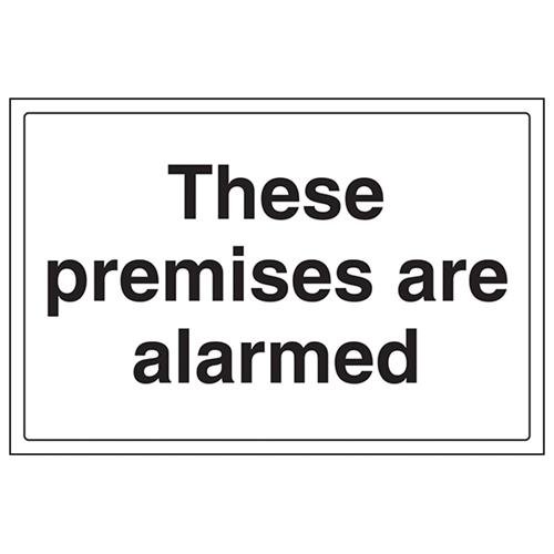 vsafety 72019ba-s "These Premises are Alarmgesicherter" Allgemeine Informationen-Zeichen, selbstklebendes Vinyl, Landschaft, 300 mm x 200 mm x 200 mm, schwarz von VSafety