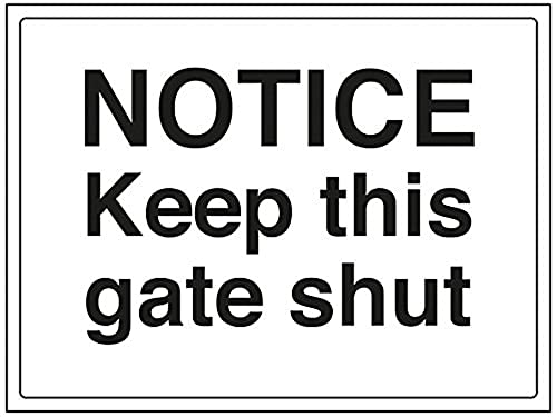 vsafety 72024bf-s Allgemeine Informationen Schild, Keep This Gate Shut", selbstklebend, Landschaft, 400 mm x 300 mm, schwarz von VSafety