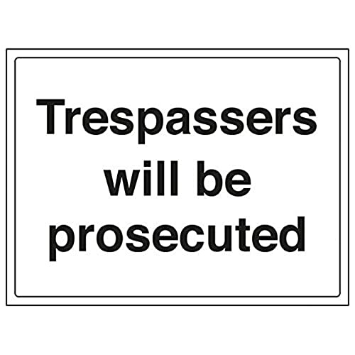 vsafety 72025bf-s "Trespassers werden verfolgt" Sign, 400 mm x 300 mm (3 Stück) von VSafety