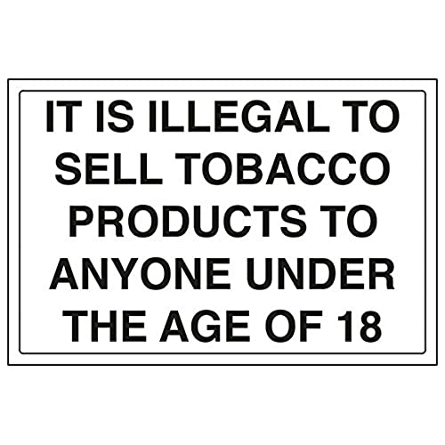 vsafety 72026ba-s Allgemeine Informationen Zeichen, Tabak Produkte/Illegal zu verkaufen zu Unter 18, selbstklebend, Landschaft, 300 mm x 200 mm x 200 mm, schwarz von VSafety