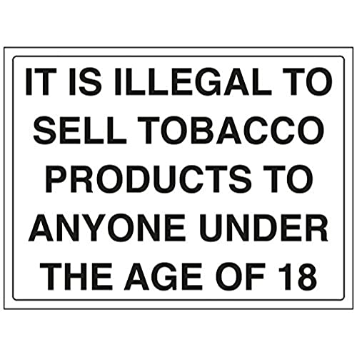 vsafety 72026bf-s Allgemeine Informationen Zeichen, Tabak Produkte/Illegal zu verkaufen zu Unter 18, selbstklebend, Landschaft, 400 mm x 300 mm, schwarz von VSafety