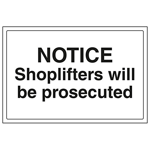 vsafety 72041bf-s Allgemeine Informationen Schild "Merken, SHOPLIFTERS werden verfolgt," selbstklebend, Landschaft, 400 mm x 300 mm, schwarz von VSafety