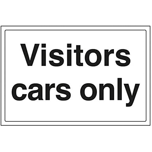 vsafety 74004ba-s Allgemeine Parken Schild, Besucher Cars nur", selbstklebend, Landschaft, 300 mm x 200 mm x 200 mm, schwarz von VSafety
