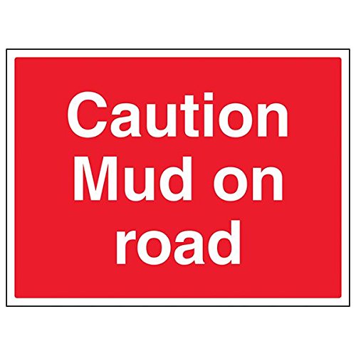 vsafety 76015bf-s "Caution Mud On Road"-Zeichen, Landschaft, 400 mm x 300 mm (3 Stück) von VSafety