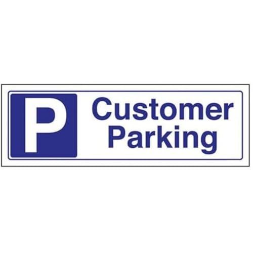 vsafety 78001 ax-s Allgemeine Garage Schild, Kunden-Parkplatz, selbstklebend, Landschaft, 300 mm x 100 mm, blau von VSafety