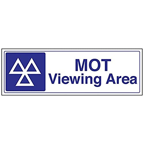 vsafety 78005bj-s Allgemeine Garage Schild ", Mot sichtbereichs", selbstklebend, Landschaft, 450 mm x 150 mm, blau von VSafety