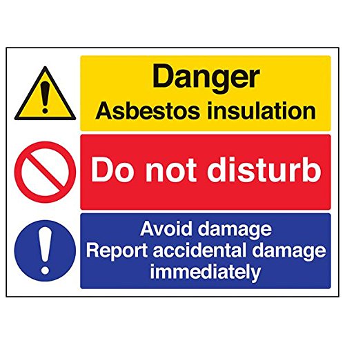 vsafety "Asbest Isolation////DO NOT DISTURB/Schäden", (3 Stück), 400 mm x 300 mm, 3 von VSafety