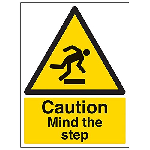 vsafety "Caution Mind The Step", Portrait, (3 Stück), 300 mm x 400 mm, 3 von VSafety