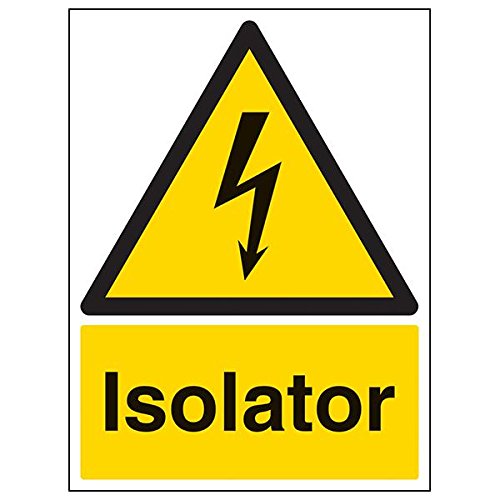 vsafety "Isolator Schild, Portrait, (Pack von 3), 300 mm x 400 mm, 3 von VSafety