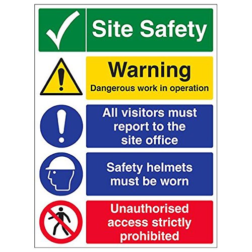 vsafety "Multi Hazard Website Sicherheit/Sicherheit Helme", (3 Stück), 450 mm x 600 mm, 3 von VSafety