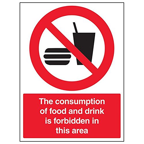 vsafety "Verbrauch von Food/Drink Forbidden hier", (3 Stück), 300 mm x 400 mm, 3 von VSafety