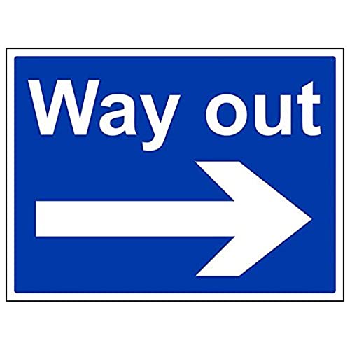 vsafety "Way Out/Pfeil rechts Schild, Landschaft, (Pack von 3), 400 mm x 300 mm, 3 von VSafety