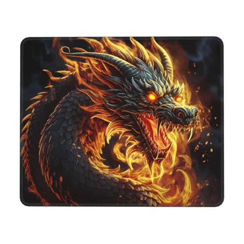 Mauspad mit chinesischem Drachen, wasserdicht, rutschfest, Gummiunterseite, Gaming-Mauspads für kabellose Maus, Computer, Laptop, Büro, 20 x 24 cm von VTCTOASY