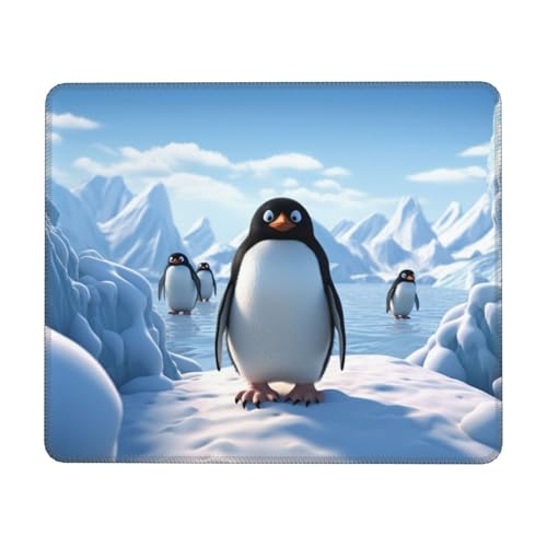 Pinguin Antarktis Ice Mauspad Wasserdicht Rutschfeste Gummiunterseite Mauspad Gaming Mousepads für kabellose Maus, Computer, Laptop, Büro, 20 x 24 cm von VTCTOASY