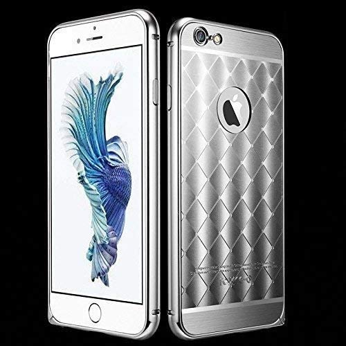 VTE Luxus Aluminium Metall Diamond Kariert Bumper Case Back Cover Tasche Schutz Hülle für iPhone 6 / 6S (4'7 Zoll) - Silber KARIERT - Silver ▀ von VTE