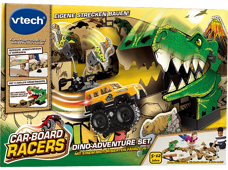 VTECH Car-Board Racers - Dino-Adventure Set Rennbahn, Mehrfarbig von VTECH