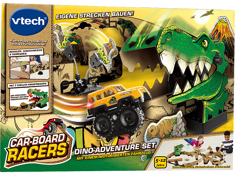 VTECH Car-Board Racers - Dino-Adventure Set Rennbahn, Mehrfarbig VTECH Car-Board Racers - Dino-Adventure Set Rennbahn, Mehrfarbig von VTECH