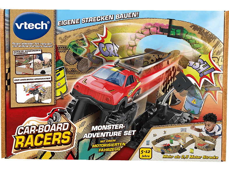 VTECH Car-Board Racers - Monster-Adventure Set Rennbahn, Mehrfarbig von VTECH
