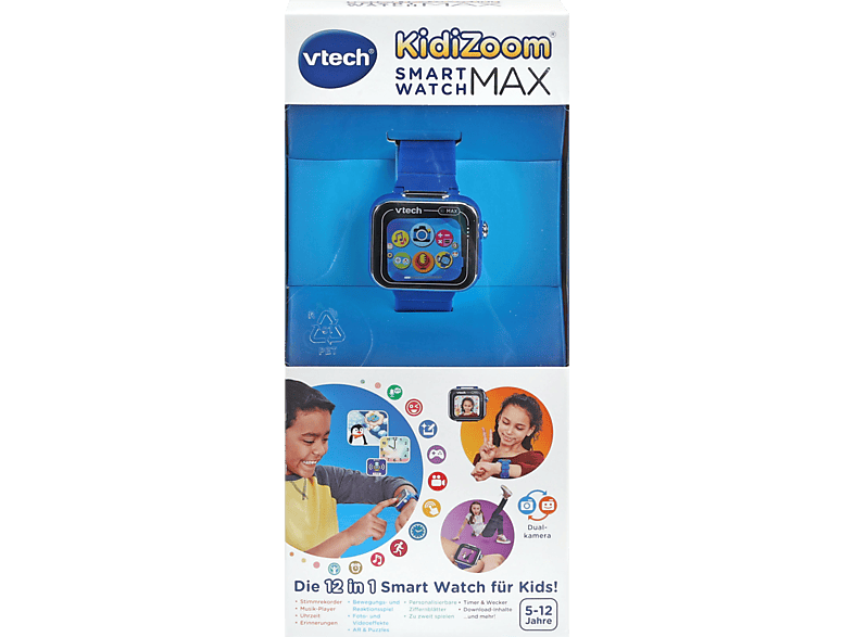 VTECH KidiZoom MAX blau Kinder-Smartwatch, Mehrfarbig von VTECH