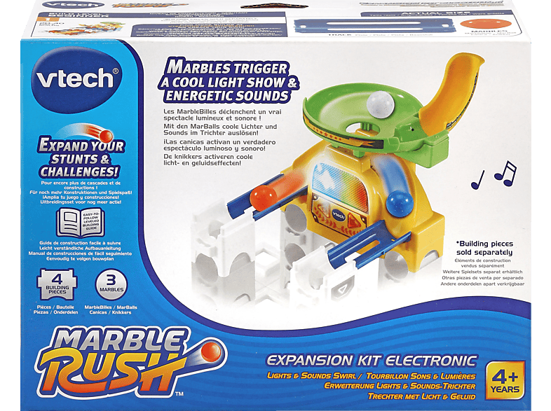 VTECH Marble Rush - Erweiterung Lights&Sounds-Trichter Kugelbahn, Mehrfarbig von VTECH