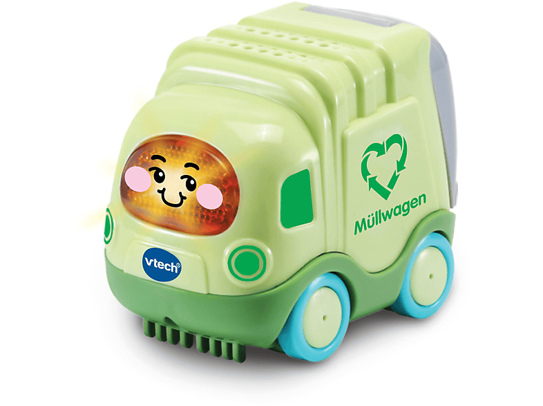 VTECH Tut Baby Flitzer - Müllwagen (aus bio-basiertem Kunststoff) Spielzeugauto, Mehrfarbig von VTECH