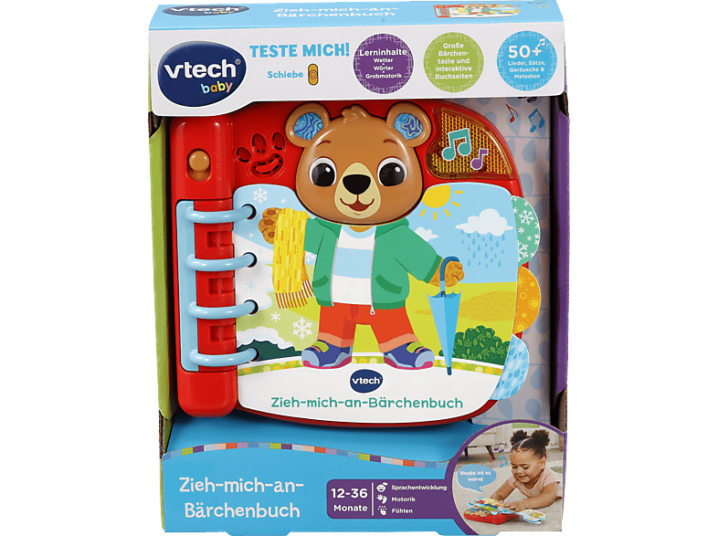 VTECH Zieh-mich-an-Bärchenbuch Spielbuch, Mehrfarbig von VTECH