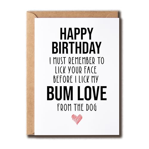 VTHTGifts Bum Love From The Dog - Hunde-Geburtstagskarte - Süße Geburtstagskarte für Haustierbesitzer - Lustige Geburtstagskarte für Hundevater - Hundekarte von VTHTGifts