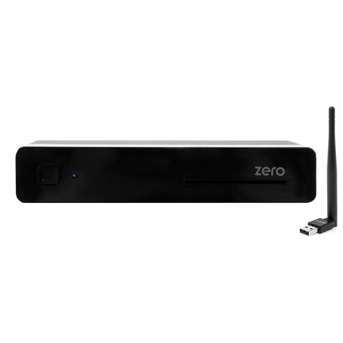 VU+ Plus Zero E2 Linux Full HD H265 Sat 1x DVB-S2 Receiver Schwarz + 150Mbit Wlan Stick von VU+