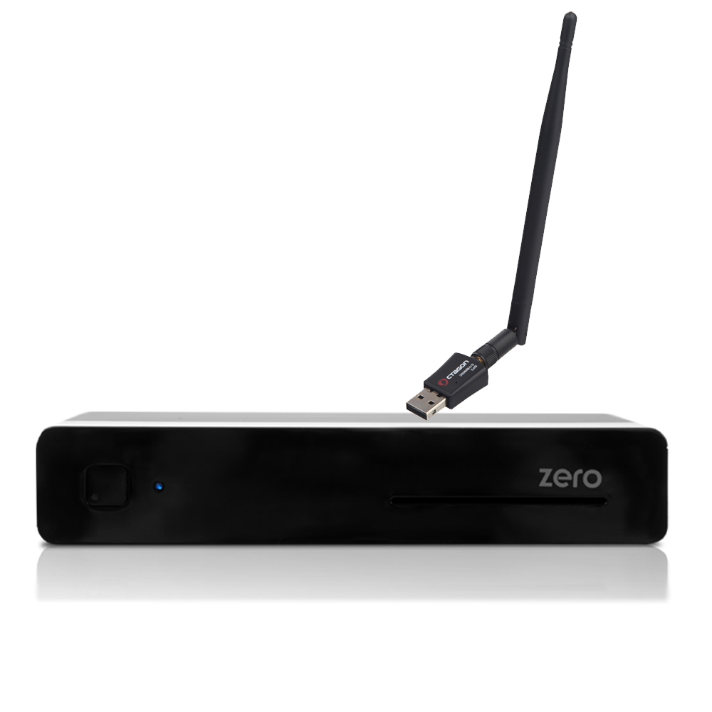 VU+ Plus Zero E2 Linux Full HD H265 Sat 1x DVB-S2 Receiver Schwarz + 300Mbit Wlan Stick von VU+