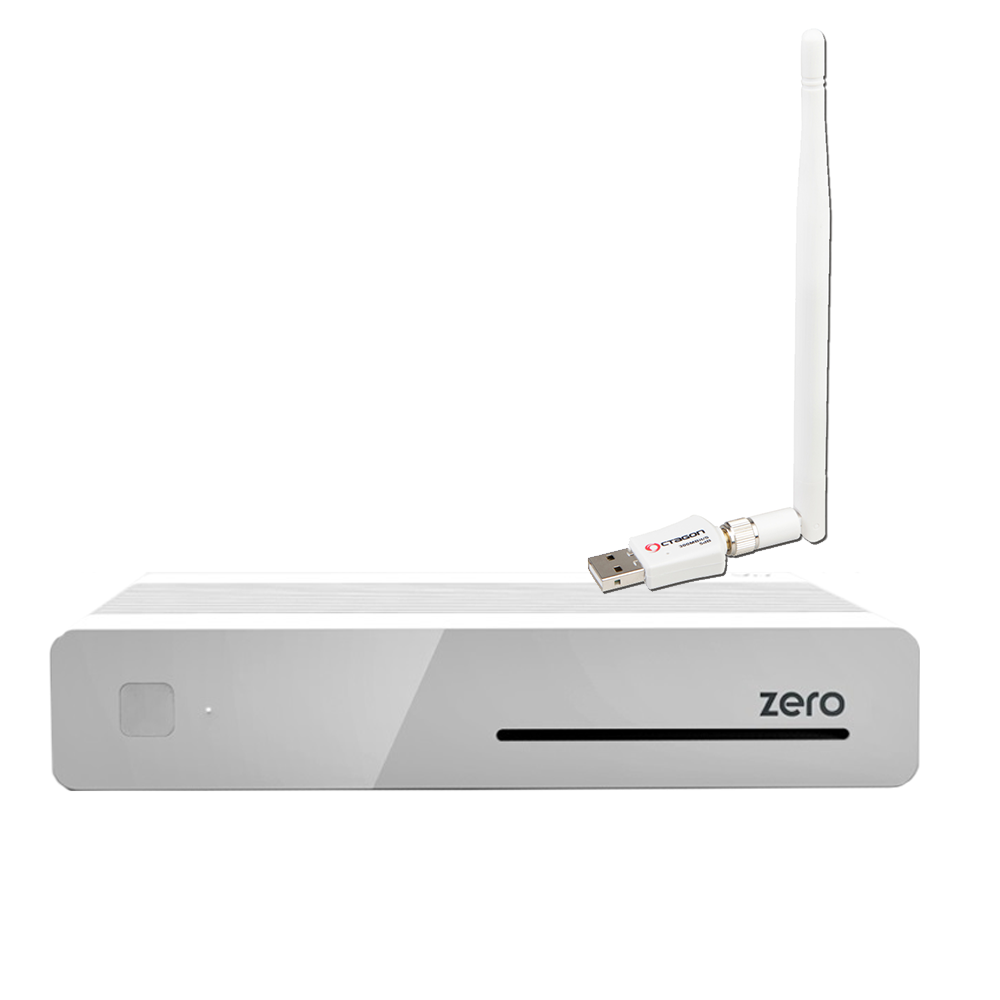 VU+ Plus Zero Full HD Sat-Receiver Weiss + 300Mbit WLAN Stick mit Antenne (E2 Linux 1xDVB-S2 Tuner) von VU+