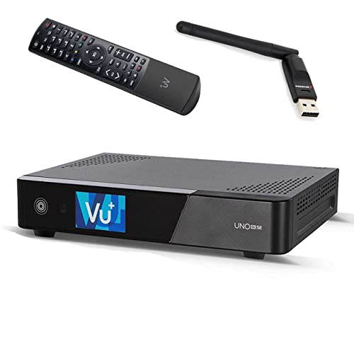 VU+ UNO 4K SE 1x DVB-C FBC Receiver Twin Tuner PVR Ready Linux Kabelreceiver UHD 2160P TV Receiver Kabel-Fernsehen mit WLAN-Stick 150 Mbits von VU+