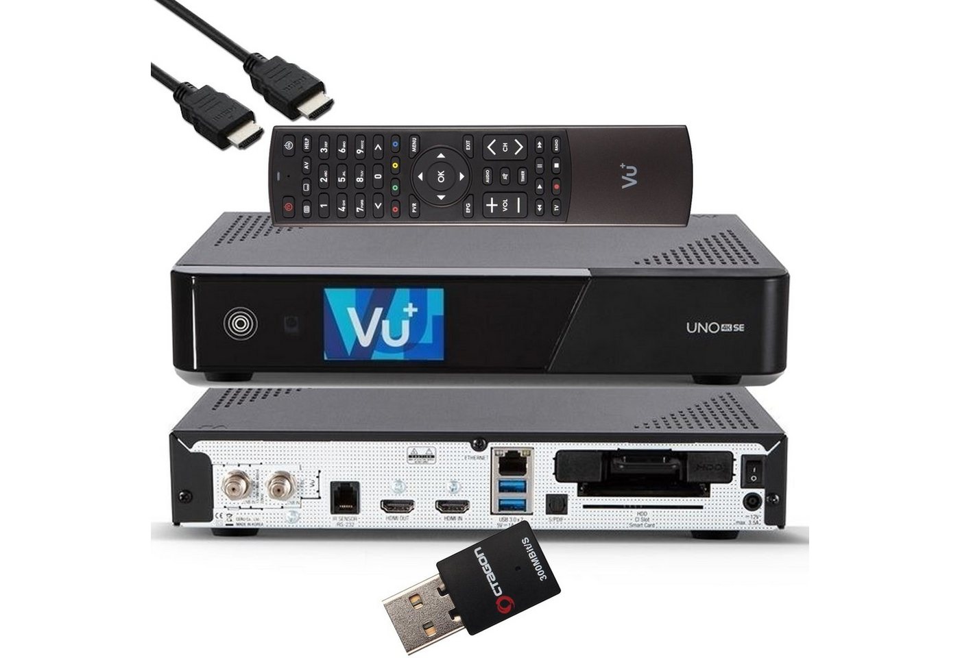 VU+ UNO 4K SE - UHD HDR 1x DVB-S2 E2 Linux Receiver + 300 Mbit WiFi Stick SAT-Receiver VU+ UNO 4K SE - UHD HDR 1x DVB-S2 E2 Linux Receiver + 300 Mbit WiFi Stick SAT-Receiver von VU+